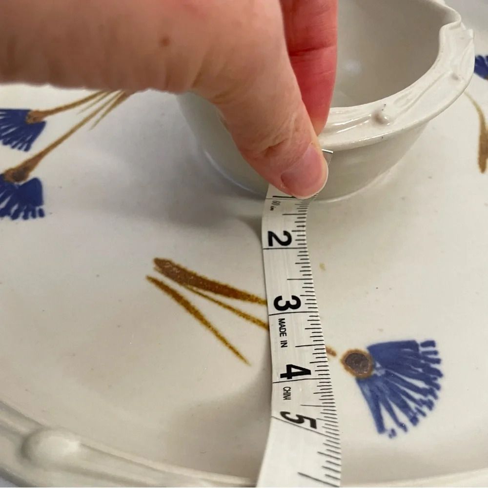 Floral Ceramic Chip and Dip Platter Vegetable Tray Handmade - Picture 4 of 11